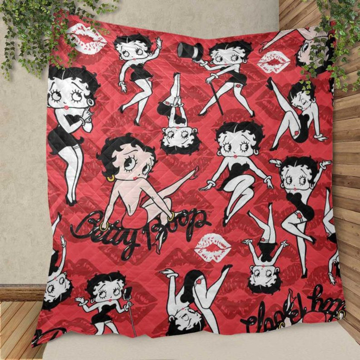 Sexy Betty Boop Christmas Gifts Lover Quilt Blanket Bedding Set, Betty Boop Quilt Blanket Bedding Set