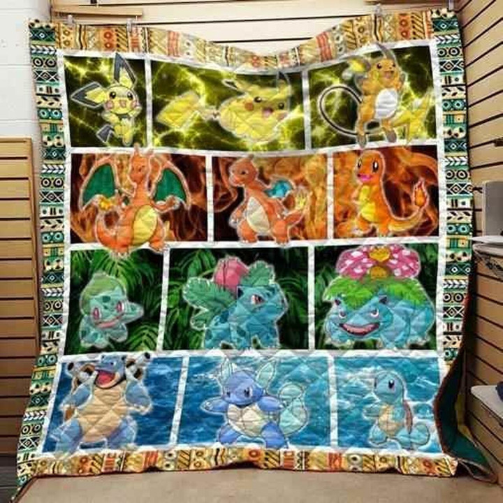 Pokemon Evolution Blanket For Fans Blanket Quilt Bedding Set Bedroom Decor, Gifts For Family