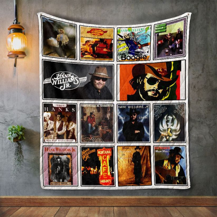 Hank Williams Jr Album Covers Quilt Blanket Bedding Set