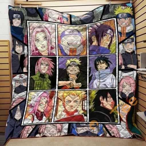 Naruto Team 7 Evolution Quilt Blanket Bedding Set