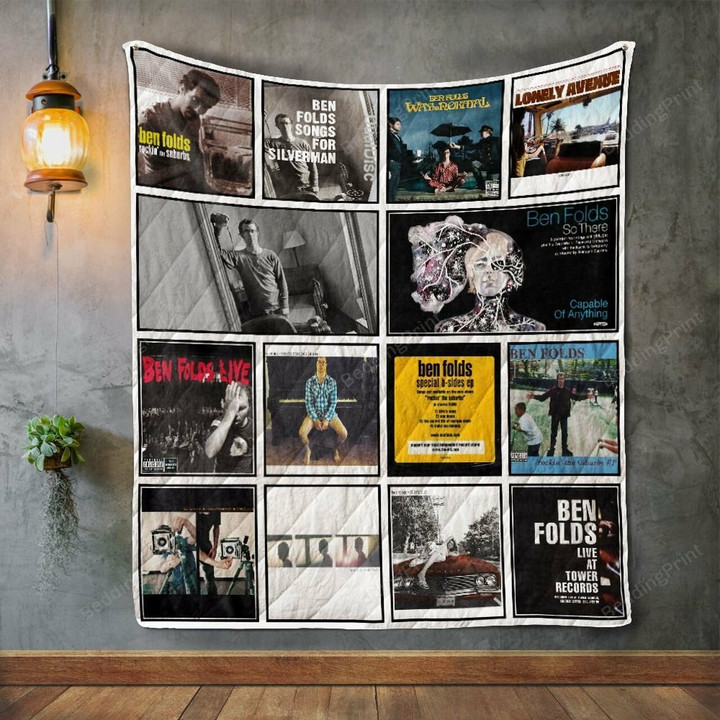 Ben Folds Album Covers Quilt Bedding Set Blanket Bedroom Decor, Gifts For Family