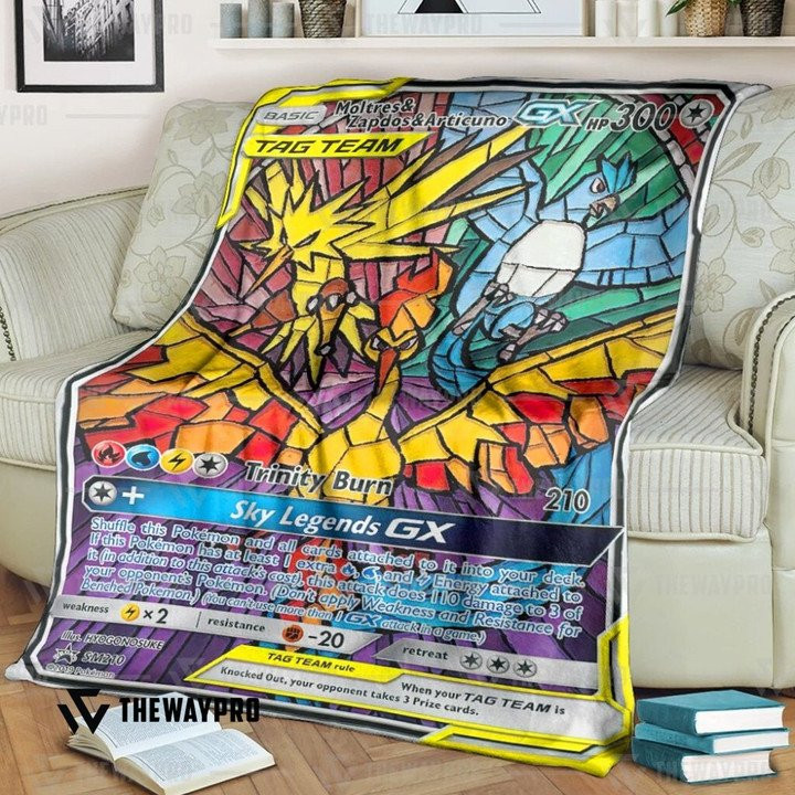 Pokemon Moltres Zapdos Articuno Gx Bedding Set And Quilt Blanket