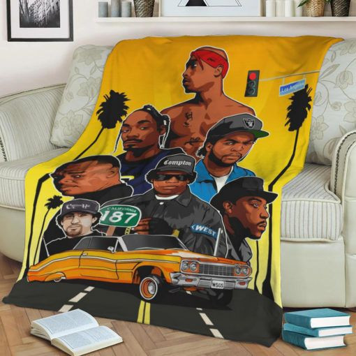 West Coast Hip Hop Fleece Blanket Gift For Fan, Premium Comfy Sofa Throw Blanket Gift
