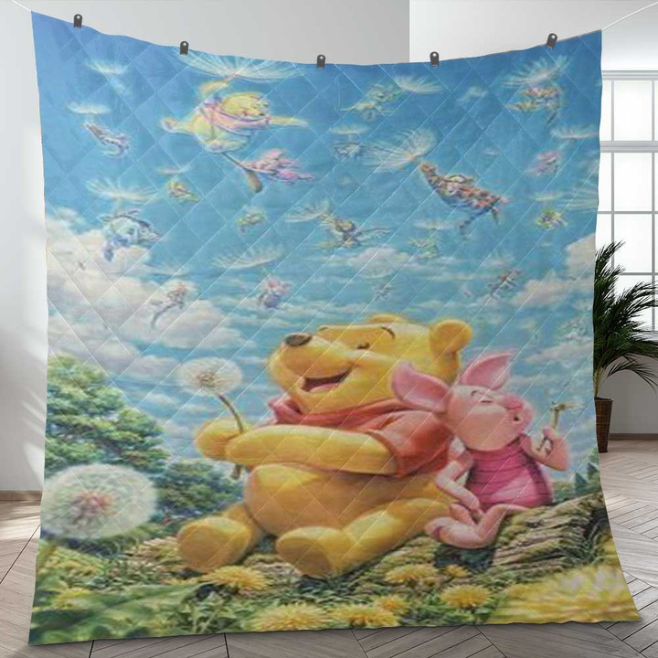 Winnie-The-Pooh Disney Dandelion Sky Christmas Gifts Lover Blanket,Winnie-The-Pooh Blanket