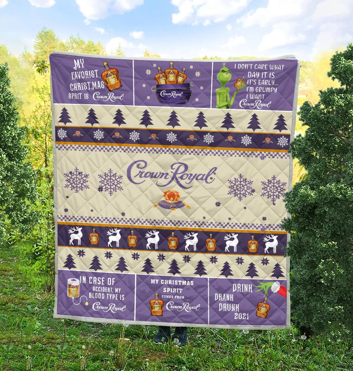 Crown Royal Grinch Christmas Blanket Quilt