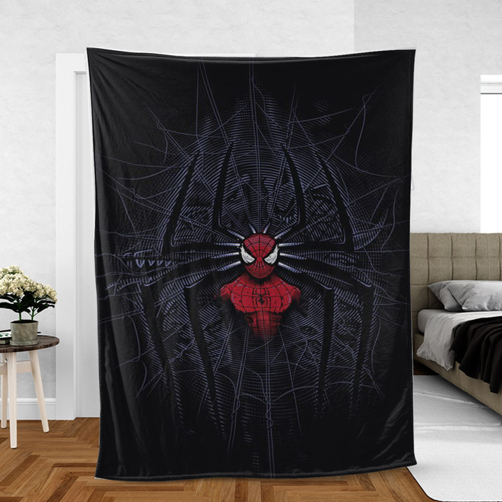 Spiderman Fan Gift, Spider-Man Logo Comfy Sofa Throw Blanket Gift