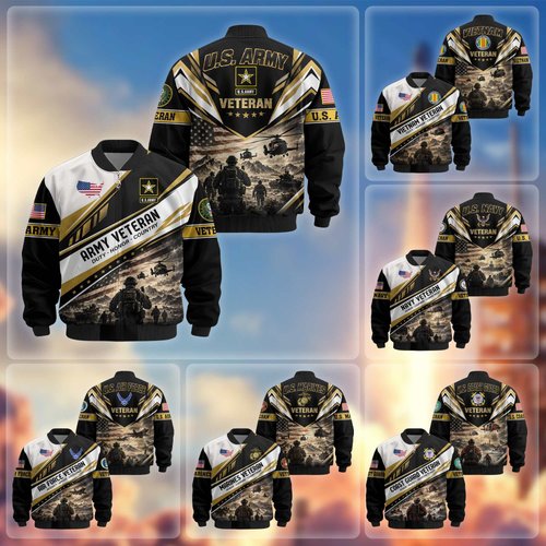 Premium US Veteran Bomber Jacket CPHN250911, Waterproof Windbreaker Coat, US Veteran Gift, Veterans Day Gift.