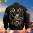 Premium Custom US Seabees Bomber Jacket VPVC803009, Gifts For Seabees Veteran, Gifts On Father's Day, Veterans Day.