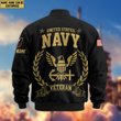 Premium Custom US Navy Veteran Bomber Jacket VPVC803102, Gifts For US Navy Veteran, Gifts On Father's Day, Veterans Day.
