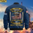 Premium Custom US Navy Veteran Bomber Jacket VPVC804002, Gifts For US Navy Veteran, Gifts On Father's Day, Veterans Day.