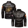 Premium Custom USMC Veteran Leather Jacket VPVC702322, Gifts For Marine Veteran, Gifts On Father's Day, Veterans Day.