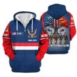 Premium Custom US Navy Zip Up Hoodie VPVC609532, Gifts For Navy Veteran, Gifts For Veterans Day.