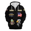 Premium Custom US Army Zip Up Hoodie VPVC609541, Gifts For Army Veteran, Gifts For Veterans Day.