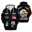 Premium Custom USAF Zip Up Hoodie VPVC609544, Gifts For Air Force Veteran, Gifts For Veterans Day.