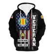Premium Custom Vietnam Veteran Zip Up Hoodie VPVC609556, Gifts For Vietnam Veteran, Gifts For Veterans Day.