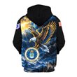 Premium Custom USAF Zip Up Hoodie VPVC609574, Gifts For Air Force Veteran, Gifts For Veterans Day.