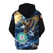 Premium Custom USCG Zip Up Hoodie VPVC609575, Gifts For Coast Guard Veteran, Gifts For Veterans Day.