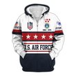 Premium Custom USAF Zip Up Hoodie VPVC609594, Gifts For Air Force Veteran, Gifts For Veterans Day.