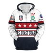 Premium Custom USCG Zip Up Hoodie VPVC609595, Gifts For Coast Guard Veteran, Gifts For Veterans Day.