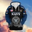 Premium Custom US Navy Zip Up Hoodie DPVC261010