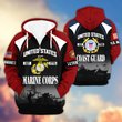 Premium USMC, USCG Zip Up Hoodie DPVC271010