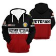 Premium Custom Vietnam Veteran Zip Up Hoodie VPVC609616, Gifts For Vietnam Veteran, Gifts For Veterans Day.