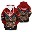 Premium Custom USMC Zip Up Hoodie VPVC609623, Gifts For Marine Veteran, Gifts For Veterans Day.