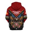 Premium Custom USMC Zip Up Hoodie VPVC609623, Gifts For Marine Veteran, Gifts For Veterans Day.