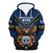 Premium Custom USAF Zip Up Hoodie VPVC609624, Gifts For Air Force Veteran, Gifts For Veterans Day.