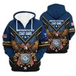 Premium Custom USCG Zip Up Hoodie VPVC609625, Gifts For Coast Guard Veteran, Gifts For Veterans Day.