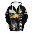 Premium Custom USMC Zip Up Hoodie VPVC609633, Gifts For Marine Veteran, Gifts For Veterans Day.