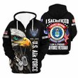 Premium Custom USAF Zip Up Hoodie VPVC609634, Gifts For Air Force Veteran, Gifts For Veterans Day.