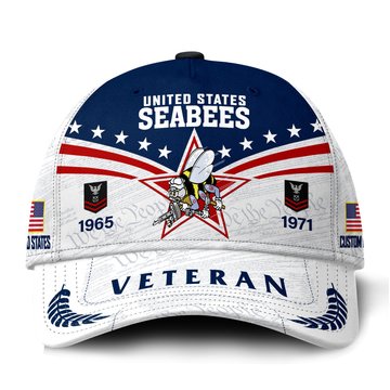 Premium Custom US Seabees Veteran Hat VPVC021459, Cap For Seabees Veteran, Gifts For Veterans Day, Father's Day.