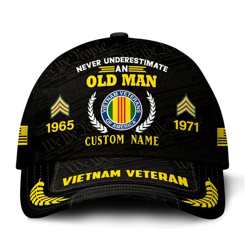 Premium Custom Vietnam Veteran Hat VPVC021426, Cap For Vietnam Veterans, Gifts For Veterans Day, Father's Day.