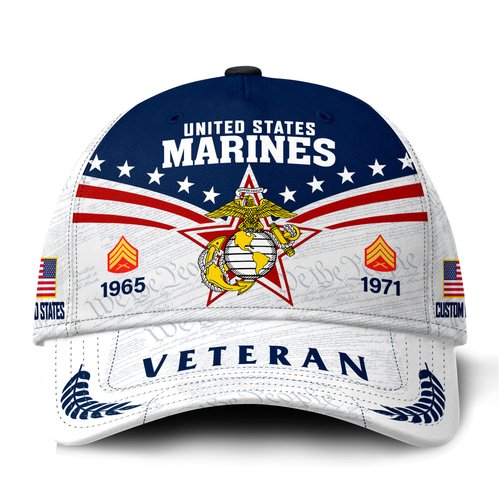 Premium Custom USMC Veteran Hat VPVC021453, Cap For Marine Veterans, Gifts For Veterans Day, Father's Day.