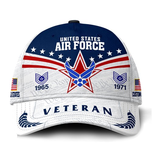 Premium Custom USAF Veteran Hat VPVC021454, Cap For Air Force Veterans, Gifts For Veterans Day, Father's Day.