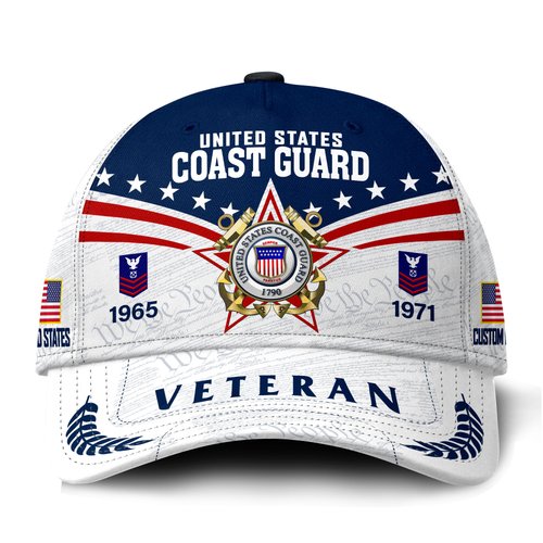 Premium Custom USCG Veteran Hat VPVC021455, Cap For Coast Guard Veterans, Gifts For Veterans Day, Father's Day.
