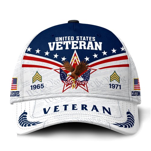 Premium Custom US Veteran Hat VPVC021457, Cap For US Veterans, Gifts For Veterans Day, Father's Day.