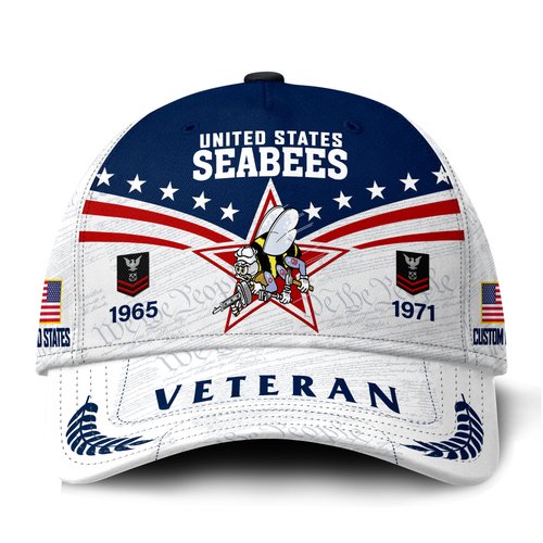 Premium Custom US Seabees Veteran Hat VPVC021459, Cap For Seabees Veteran, Gifts For Veterans Day, Father's Day.