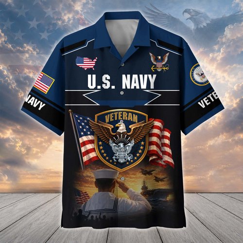 Premium US Veterans Hawaiian Shirt BTTN040821, Gifts For US Veterans, Gifts For Father's Day, Veterans Day.