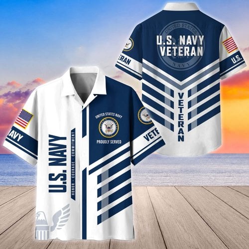 Premium US Veterans Hawaiian Shirt CPHN040812, Gifts For US Veterans, Gifts For Father's Day, Veterans Day.
