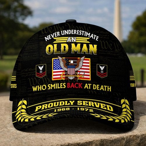 Premium Custom US Veterans Baseball Hats DPVC100801, Gifts for US Veterans, Gifts on Veterans Day, Father's Day.