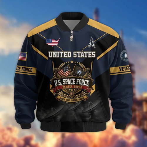 Premium US Veteran Bomber Jacket BTTN230922, Waterproof Windbreaker Coat, US Veteran Gift, Veterans Day Gift.