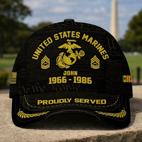 Premium USMC Custom Cap, Gifts For Marine Veteran DPVC280911