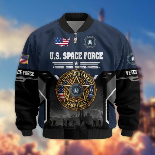 Premium US Veteran Bomber Jacket BTTN280921, Waterproof Windbreaker Coat, US Veteran Gift, Veterans Day Gift.