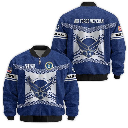 Premium Custom USAF Veteran Bomber Jacket VPVC811364, Waterproof Windbreaker Coat, Air Force Veteran Gift, Veterans Day Gift.