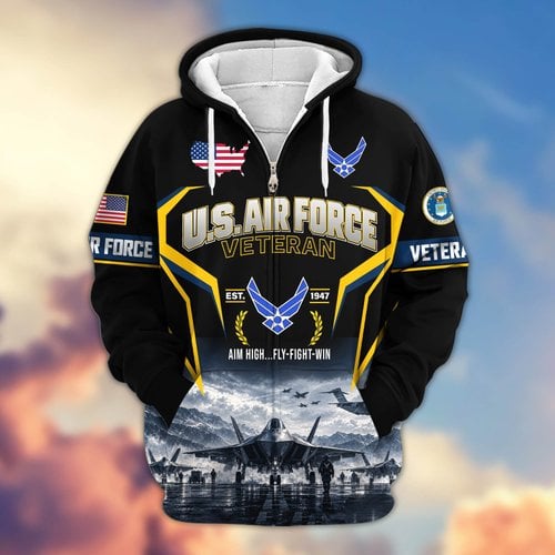 Premium US Veteran Zip Up Hoodie CPHN290911, Gifts For US Veterans, Gifts For Veterans Day.