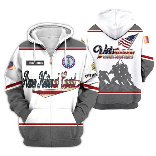 Premium Custom Army National Guard Zip Up Hoodie VPVC609378, Gifts For Army National Guard Veteran, Gifts For Veterans Day.