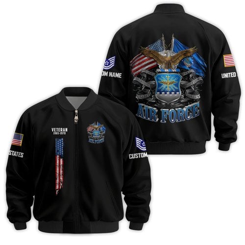 Premium Custom USAF Veteran Bomber Jacket VPVC811394, Waterproof Windbreaker Coat, Air Force Veteran Gift, Veterans Day Gift