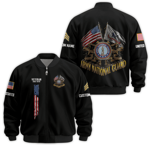 Premium Custom Army National Guard Veteran Bomber Jacket VPVC811398, Waterproof Windbreaker Coat, Army National Guard Veteran Gift, Veterans Day Gift